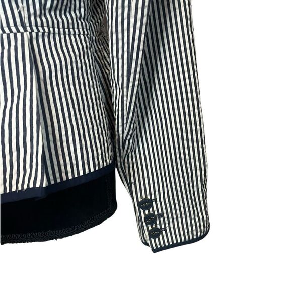SANDRO NAUTICAL NAVY & WHITE STRIPED CLASSIC BUSINESS CASUAL WOMENS SIZE MEDIUM - Picture 10 of 12